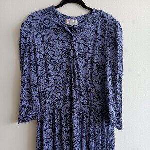 Purple Rose Patterned Jane Schaffhausen Dress